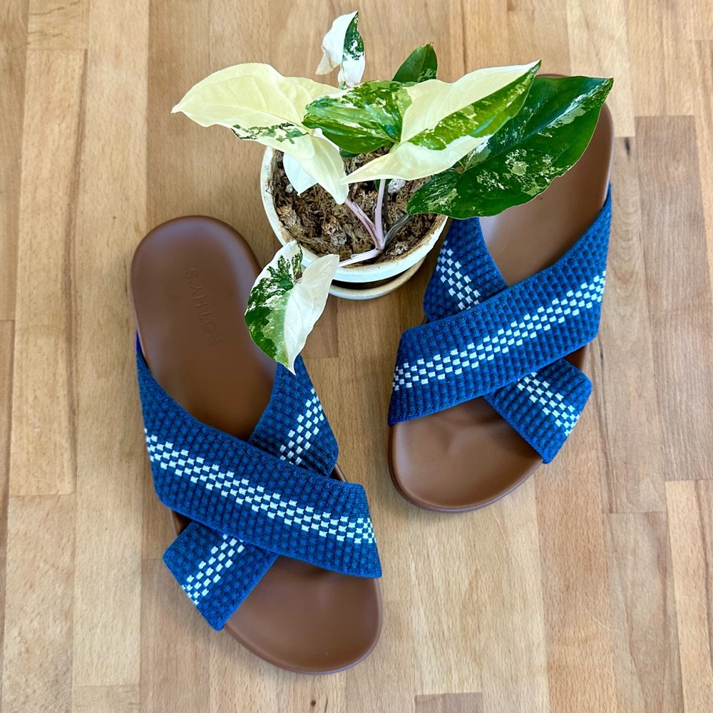 Rothy’s The Weekend Slide Sandal in Indigo